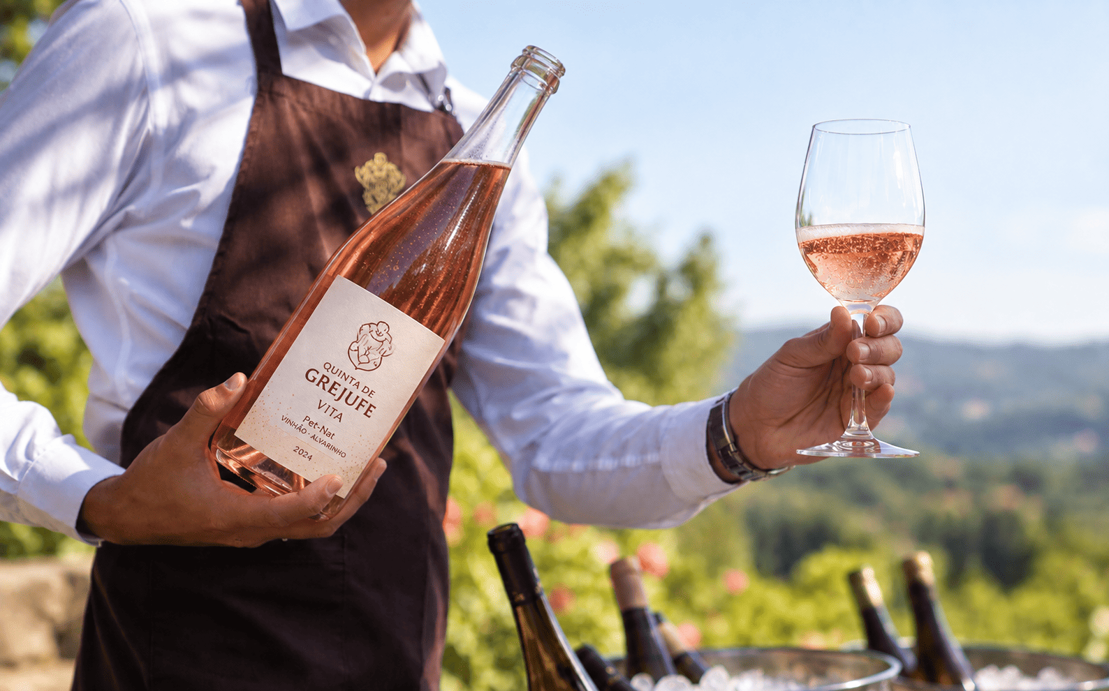 Bottle of Quinta de Grejufe rosé Pét-Nat