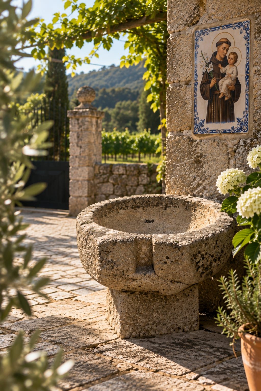 Baptismal font from the former Santo António chapel at Quinta de Grejufe